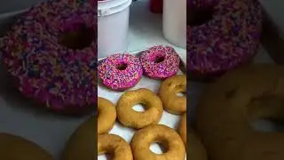 Pink Glaze Funfetti Sprinkle Donuts Recipe! 😍🍩 | Easy & Delicious| #easy #viral #trend