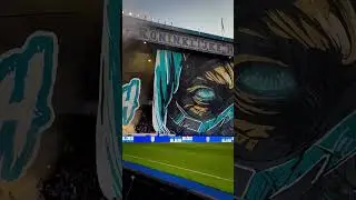 Spectacular choreography of Genk fans at the match against Lech Poznan