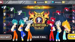 Stickman Warriors Tournament of Goku, Gotens, Vegeta, Jiren, Vegito | Playxtreme