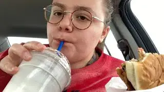 *asmr* take a break with me? (eating culver&rsquo;s salad, veggie burger, and espresso shake)