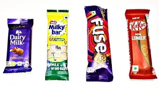 Dairy milk vs Milkybar vs Fuse vs KitKat unwrapped ASMR#chocolateasmr #parveenasmr