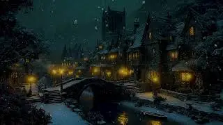 Snow Falling Over a Gothic Castle | Dark Academia Solo Piano with Winter Wind