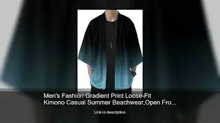 Men's Fashion Gradient Print Loose-Fit Kimono Casual Summer Beachwear,Open Front, Lightweight P