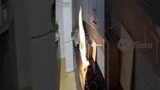Cat Accident Starts Kitchen Fire!
