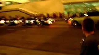 Revving Harleys under a bridge at Harley 105