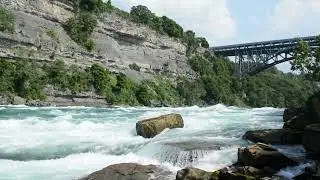 Powerful River Flow Hitting Against Rocks - Calm Nature Sounds - Sleep, Meditate, Study
