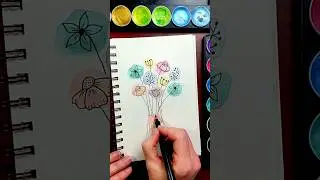 🎨 Let's have some #watercolor FUN! 😊💕 #sketchbook #doodle #easyart #dailyart #dailydoodle #shorts