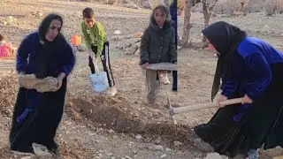 All together for survival! Rana and the kids build a new shelter ⛺❤️