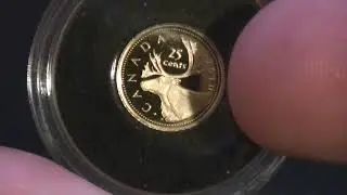 Coin review - 25 Cents Canada, Caribou, 0.5 gram Gold 2010