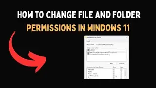 Как изменить разрешения для файлов и папок в Windows 11