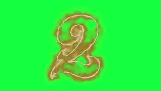 The Number 2 Fire Logo Loop Green Screen Chroma Animation
