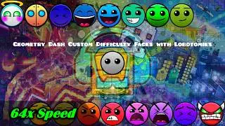 Geometry Dash Custom Difficulty Faces with Lobotomies (Version 16.5) [64x Speed]