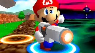 MARIO 64 pero CADA VEZ que RECIBO DAÑO me TELETRASPORTO ALEATORIAMENTE