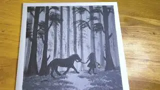 How to paint a Forest / Easy Acrylic Painting /silhouette art/pro's creative art