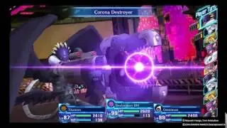 Beelzemon BM uses Corona Destroyer on the Queen of Hearts