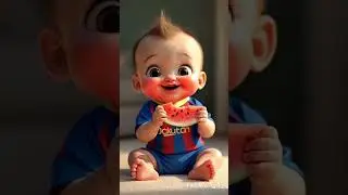 Cute baby eating watermelon #baby #eating #mukbang #football