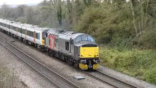 37510 with 360201 powers off Standish Jct near Gloucester, 1-12-2021