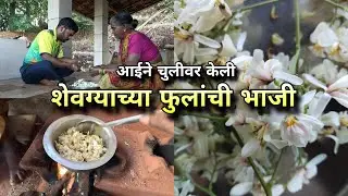 आईने चुलीवर केली शेवग्याच्या फुलांची भाजी, Traditional Maharashtrian Moringa Drumstick Flower Recipe