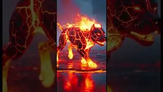 The Lava Hound: A Molten Pitbull Comes to Life (VFX Loop) #shorts #viral
