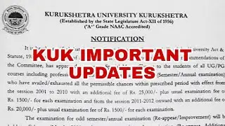 KUK Important Updates ! Results Declared , Exam Date Sheet , Mercy Chance Form & Fee , Odd Sem Exams