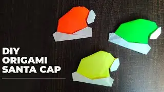 Easy Santa Cap, Origami Santa Claus Hat, Christmas Hat, How to make Santa Cap
