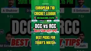 DCC vs RCC Dream11 Team| Best Fantasy Picks For Today #dream11 #dccvsrcc #eclt10