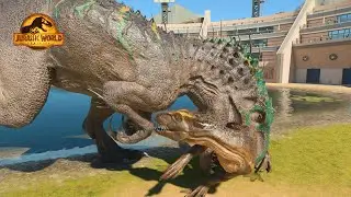 Indominus Rex vs Indoraptor vs Spinosaurus | Ultimate Dinosaur Battle 🦖🔥