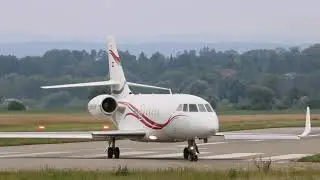 CorporateJets XXI Dassault Falcon 2000LX (EC-LGV) takeoff at Bern Airport | AviationSven