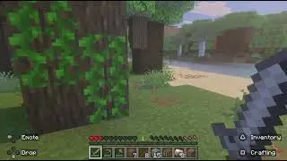 Playing Minecraft.