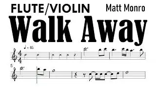 Walk Away Flute Violin Matt Monro Sheet Music Backing Track Partitura