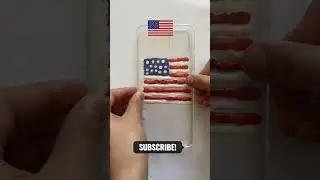 DIY American Flag Phone Case | Satisfying 3D Art with Acrylic Paints👍#Satisfying #shorts #USAflag