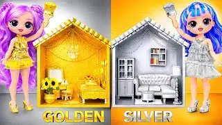 We Build Amazing Doll House ! Gold vs Silver Challenge for L.O.L. Dolls!| TuLaLoo
