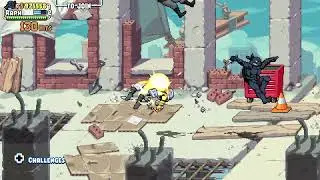 TMNT Shredder's Revenge Roof Running Reptiles gnarly in 2:53