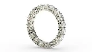 Open Gallery Eternity Ring with Round Diamonds - GIA Certified Round Diamond Eternity Ring