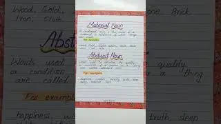 learn Material and Abstract noun. #shorts #taleemkidunya #educationforeveryone #onlineeducation