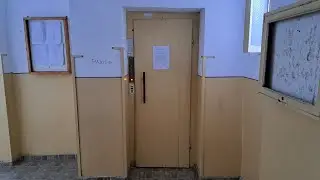 Original old 1986 IFMA traction elevator @ Block 103, sc.B, Boulevard Bucharest, Giurgiu, Romania