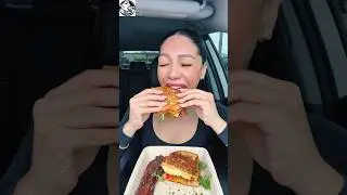 Crispy Bacon + Soft Bun 🤤🥓🥪 Keila Review#shorts #asmr #mukbang #trending