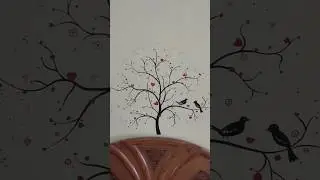 wall painting || Beutiful painting|| #art #diy #drawing #youtubeshorts #wallpainting #tree  #heart