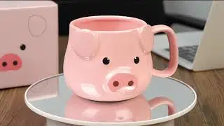 Pig Coffee Mug 14 oz Ceramic Novelty Coffee Mug 3D Porcelain Tea Mug