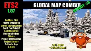 🔥 GLOBAL MAP COMBO #8 (ETS2 1.57) 🚛 Una LOCURA de MAPAS! 😱  Links y Gu&iacute;a! 🛠️🌏
