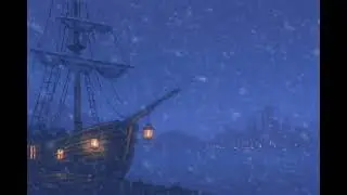 Snowy Night at Sea &ndash; Relaxing Pixel Art Ambience