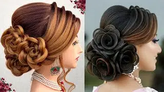 Bridal juda hairstyles for long hair l flower bun hairstyles l Walima bridal hairstyles