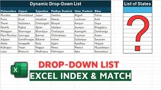Index Match Formula using Dynamic Drop-down list in Microsoft Excel | Index Match Function in Excel