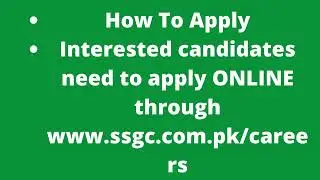 How to apply In PRIVATE JOBS SSGC Jobs 2022 at Sui Southern Gas Company Limited Latest