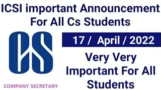 Icsi Most Important Announcement For All CS students