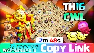 New! TH16 Attack Strategy ft Warden + Angry Jelly Funnel - War Gameplay 117