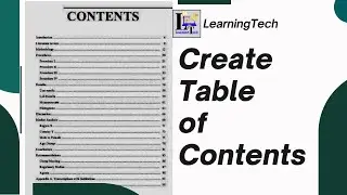 Create Table of Contents in MS Word