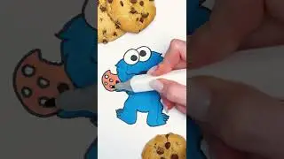 Vamos a crear al Monstruo de las Galletas de Barrio S&eacute;samo con brillantina 🍪💙 #brillantina #arte