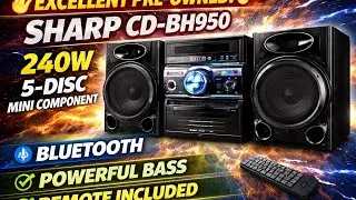 Excellent pre-owned Sharp CD-BH950 240W 5-Disc Mini Component Stereo Bluetooth!