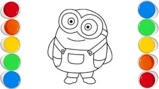 How to draw Bob the minion easy step by step for kids and beginners 